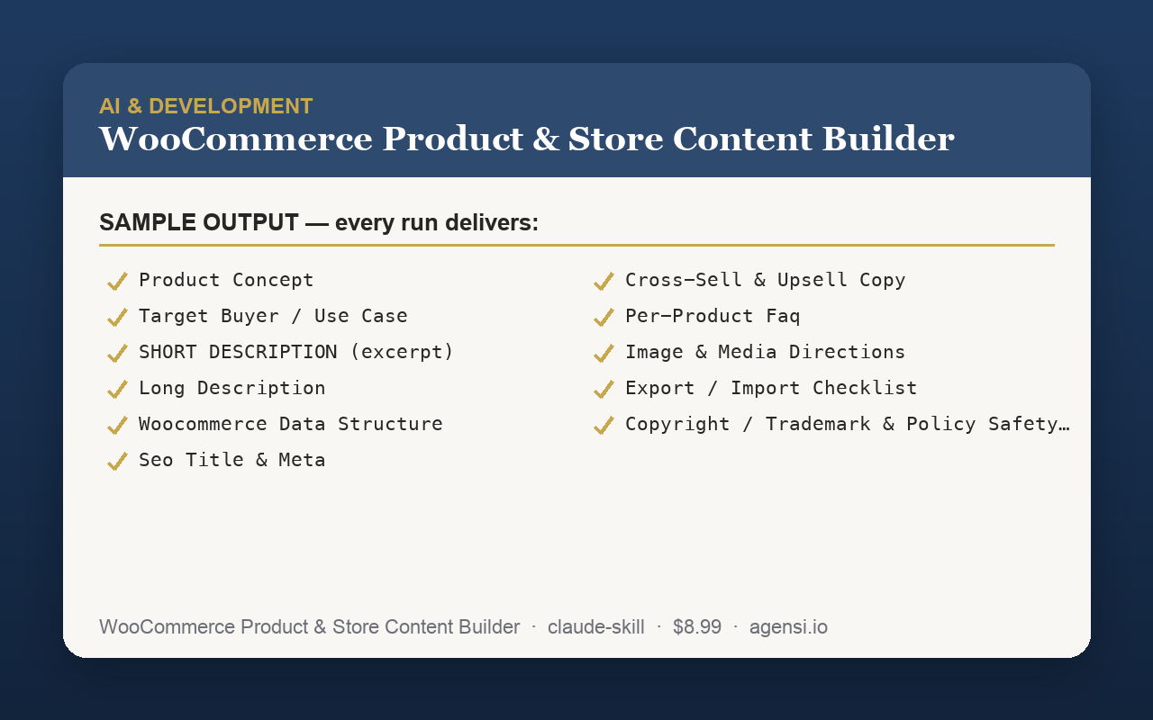 WooCommerce Product & Store Content Builder preview
