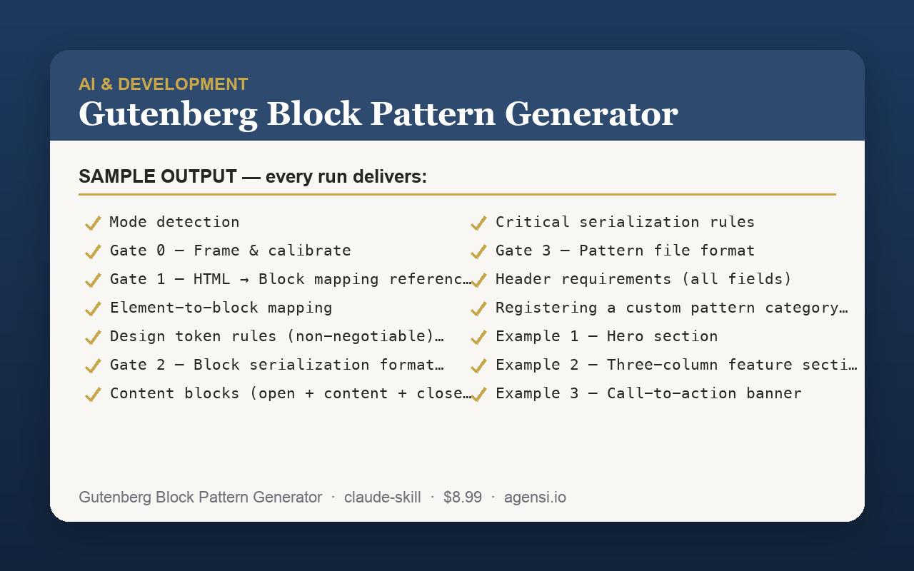 Gutenberg Block Pattern Generator screenshot 1
