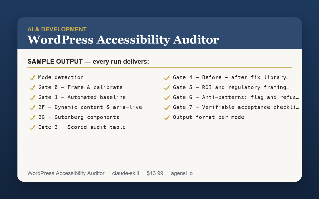 WordPress Accessibility Auditor preview