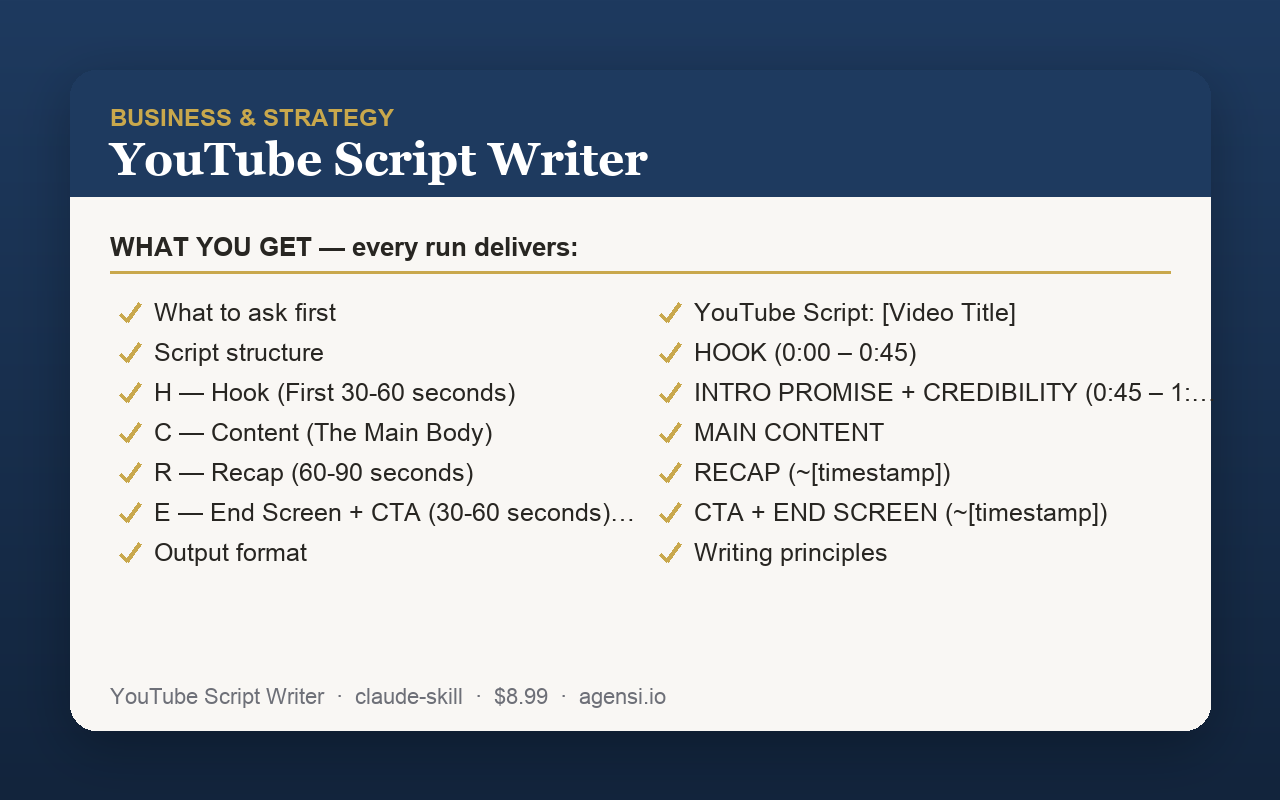 YouTube Script Writer preview