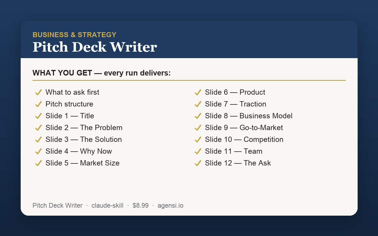 Pitch Deck Writer preview