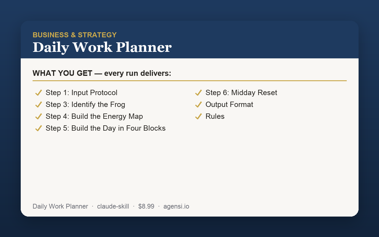 Daily Work Planner preview