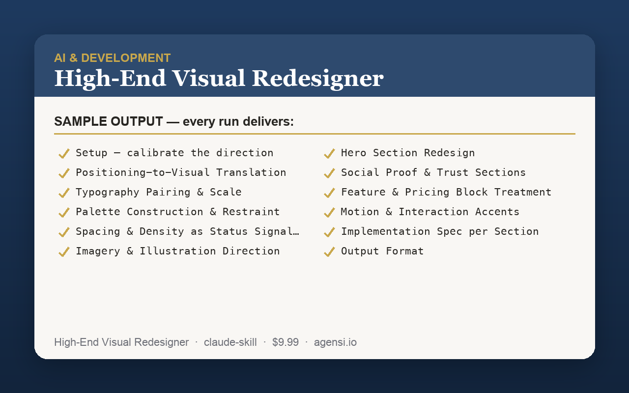 High-End Visual Redesigner preview