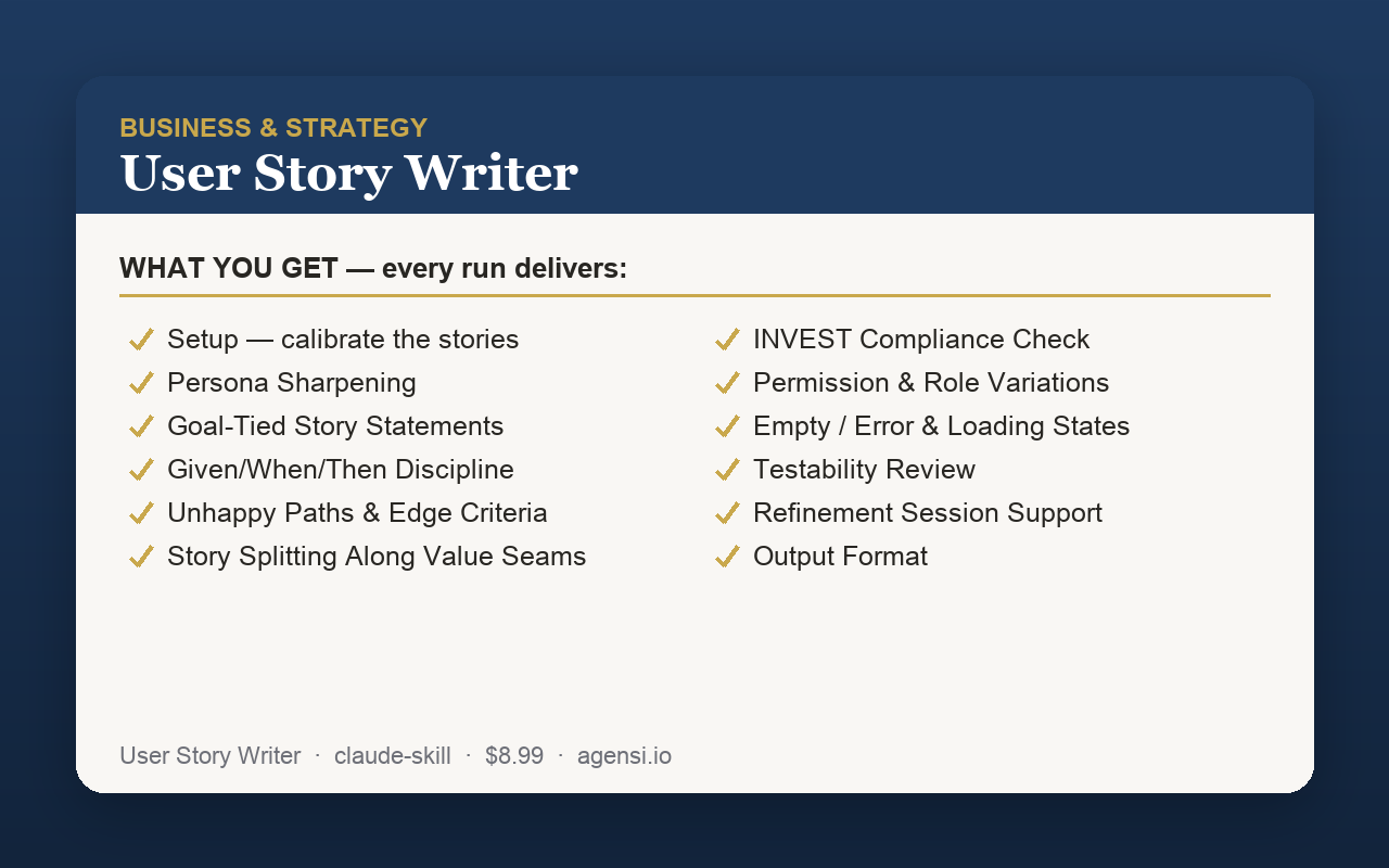 User Story Writer preview