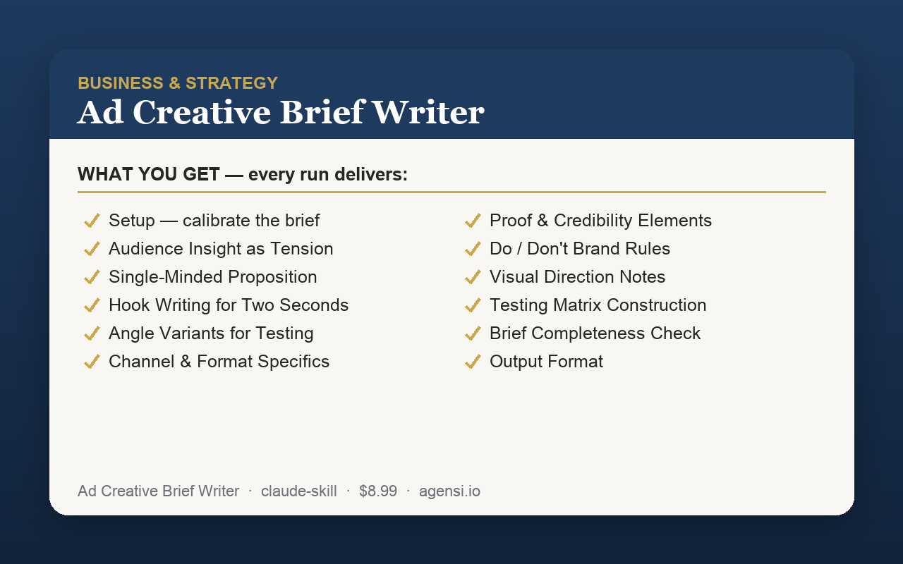 Ad Creative Brief Writer preview
