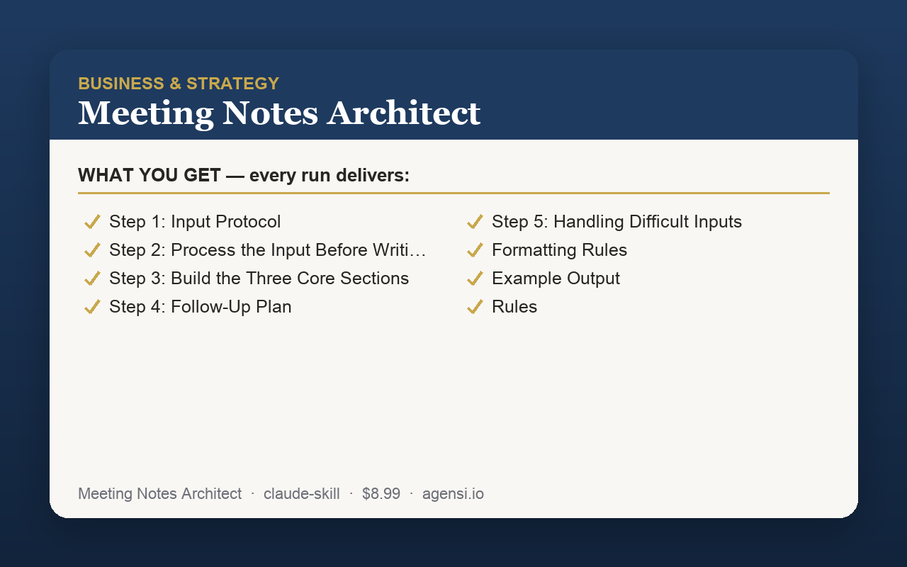 Meeting Notes Architect preview