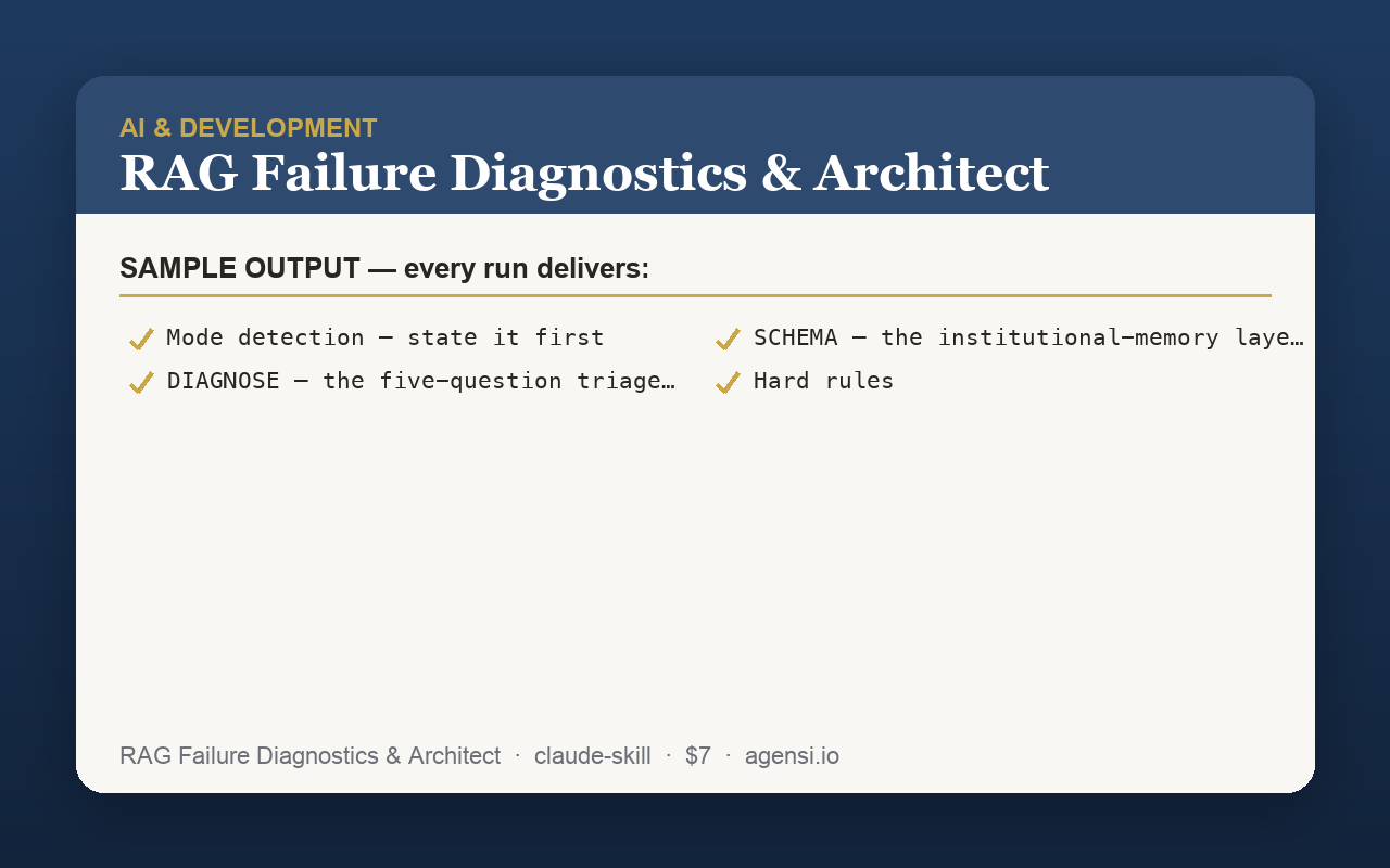 RAG Failure Diagnostics & Architect preview
