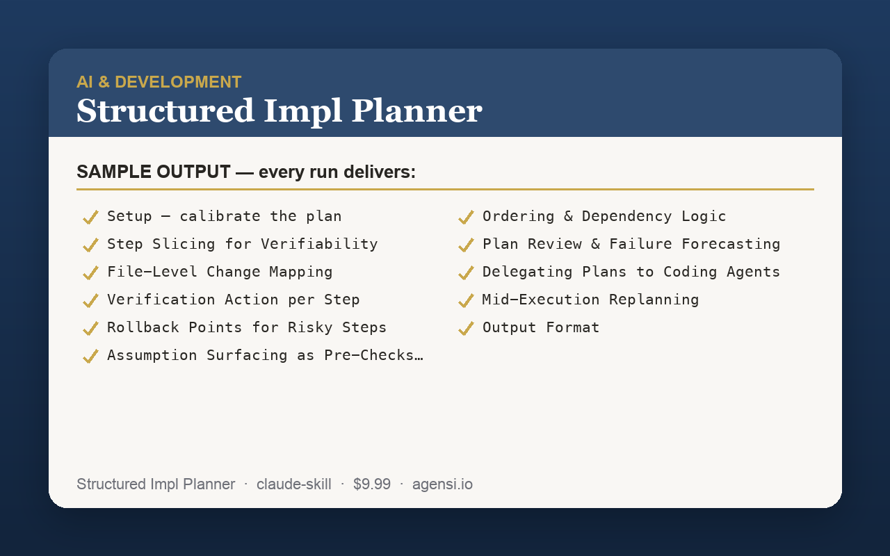 Structured Impl Planner preview