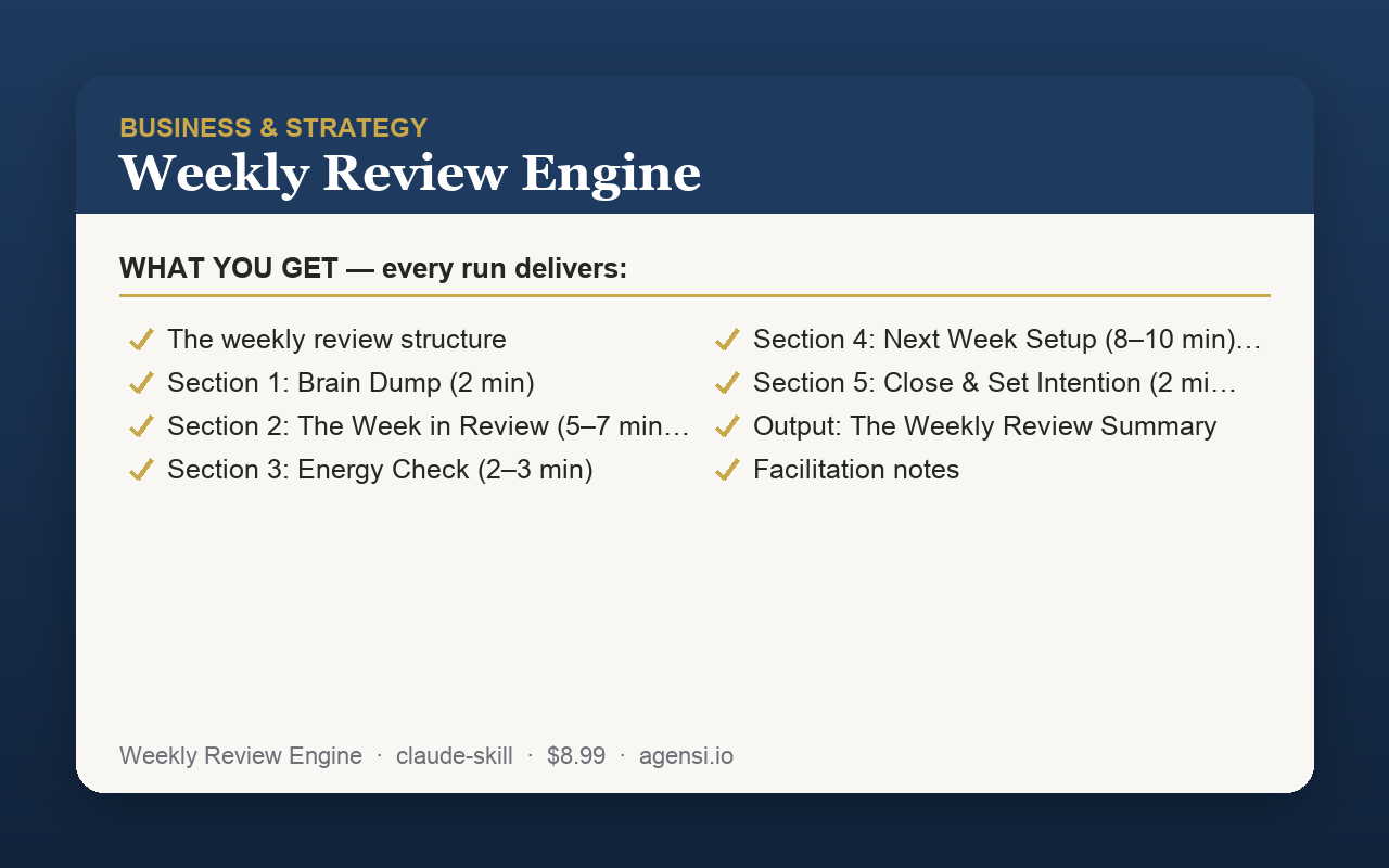 Weekly Review Engine preview