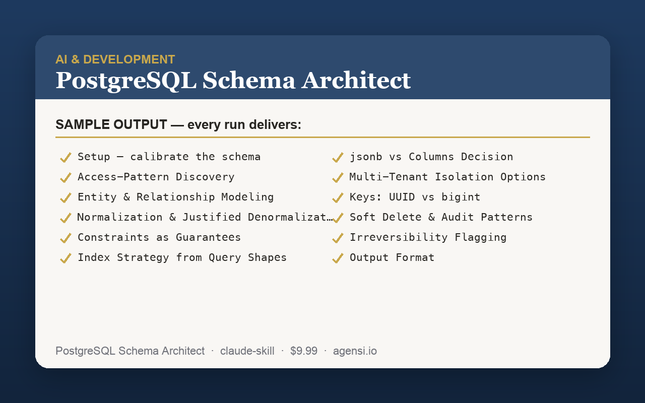 PostgreSQL Schema Architect preview