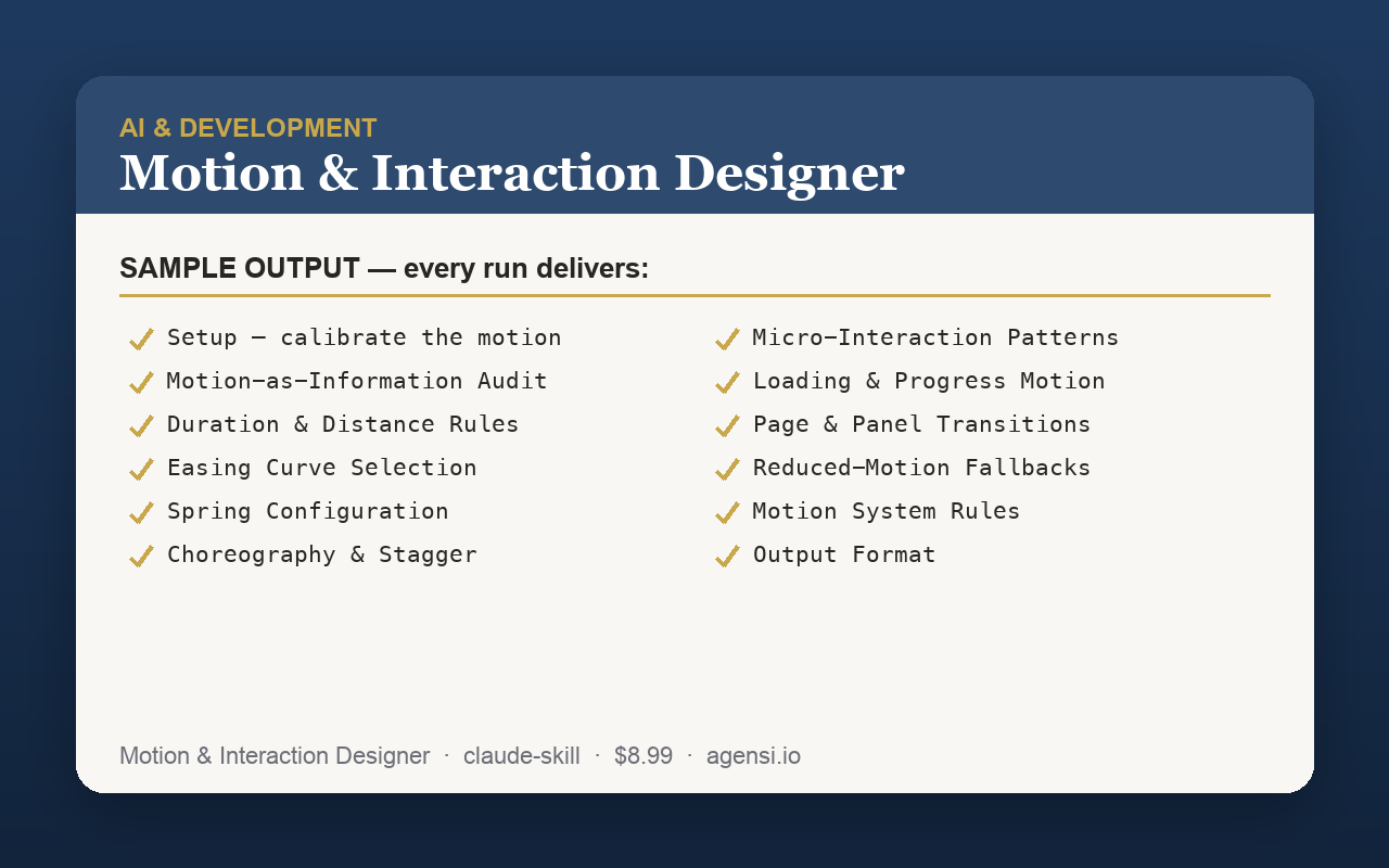 Motion & Interaction Designer preview