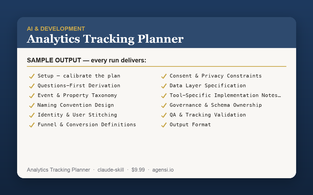Analytics Tracking Planner preview