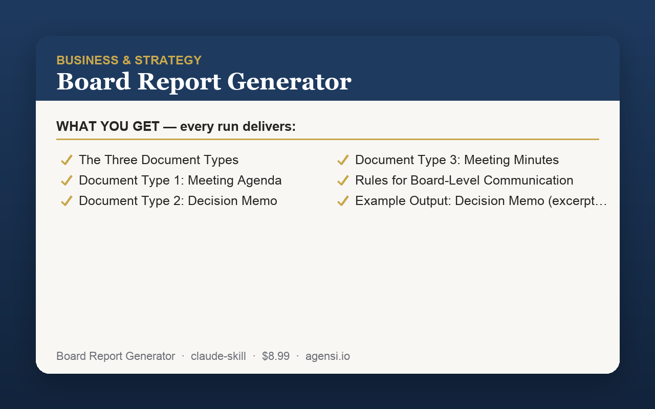 Board Report Generator preview