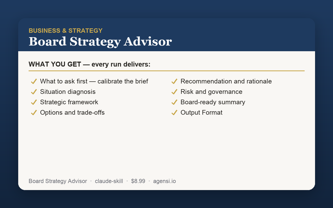 Board Strategy Advisor preview