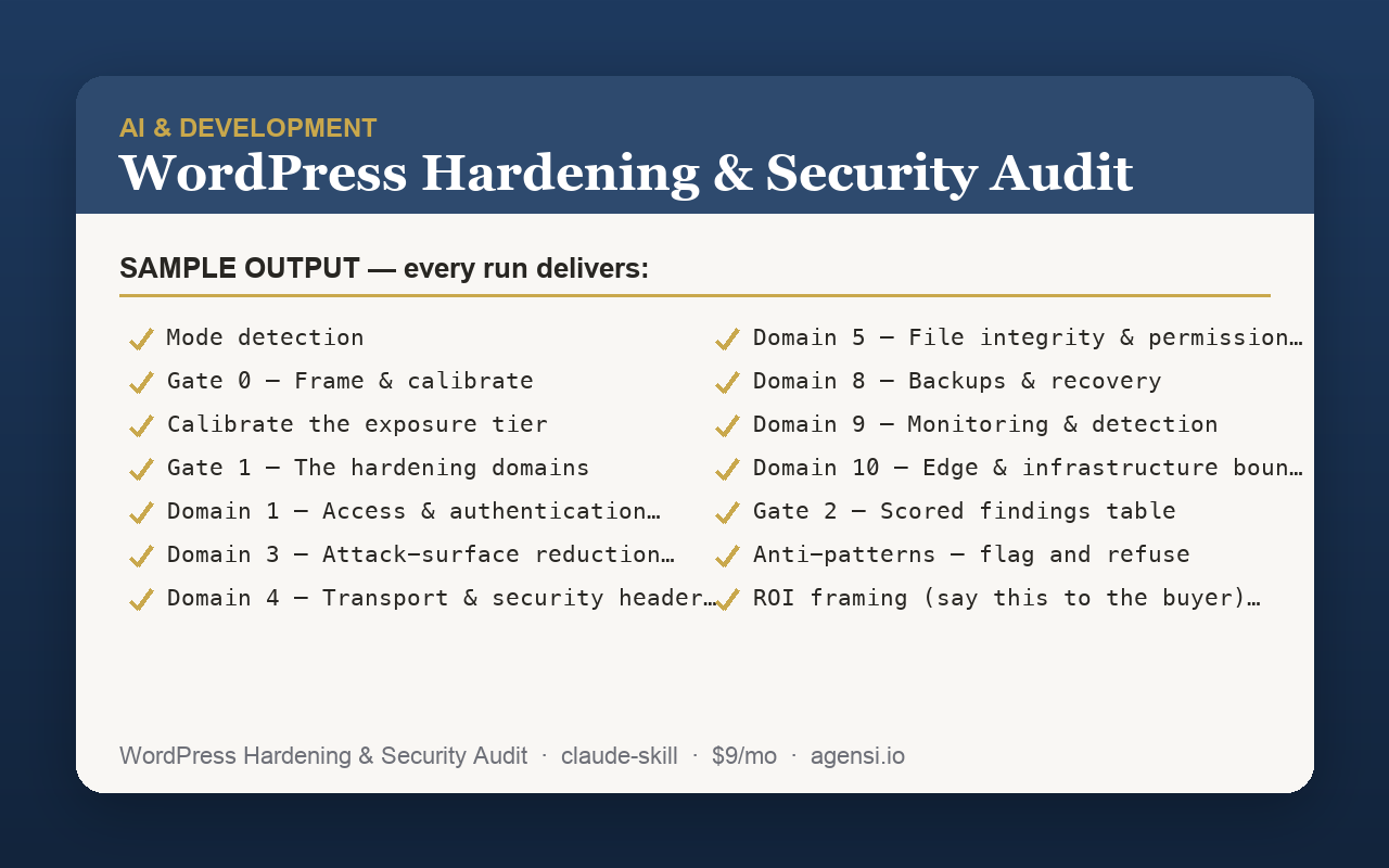 WordPress Hardening & Security Audit screenshot 2