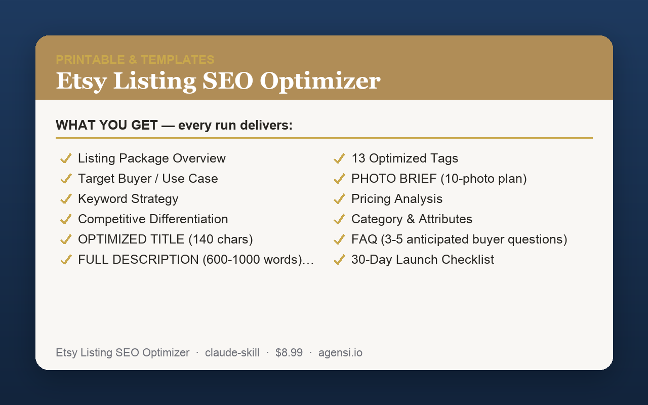 Etsy Listing SEO Optimizer screenshot 1