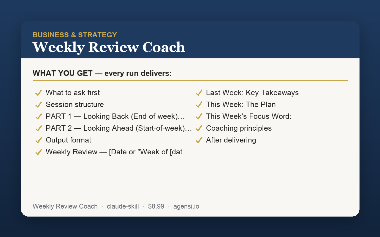 Weekly Review Coach preview