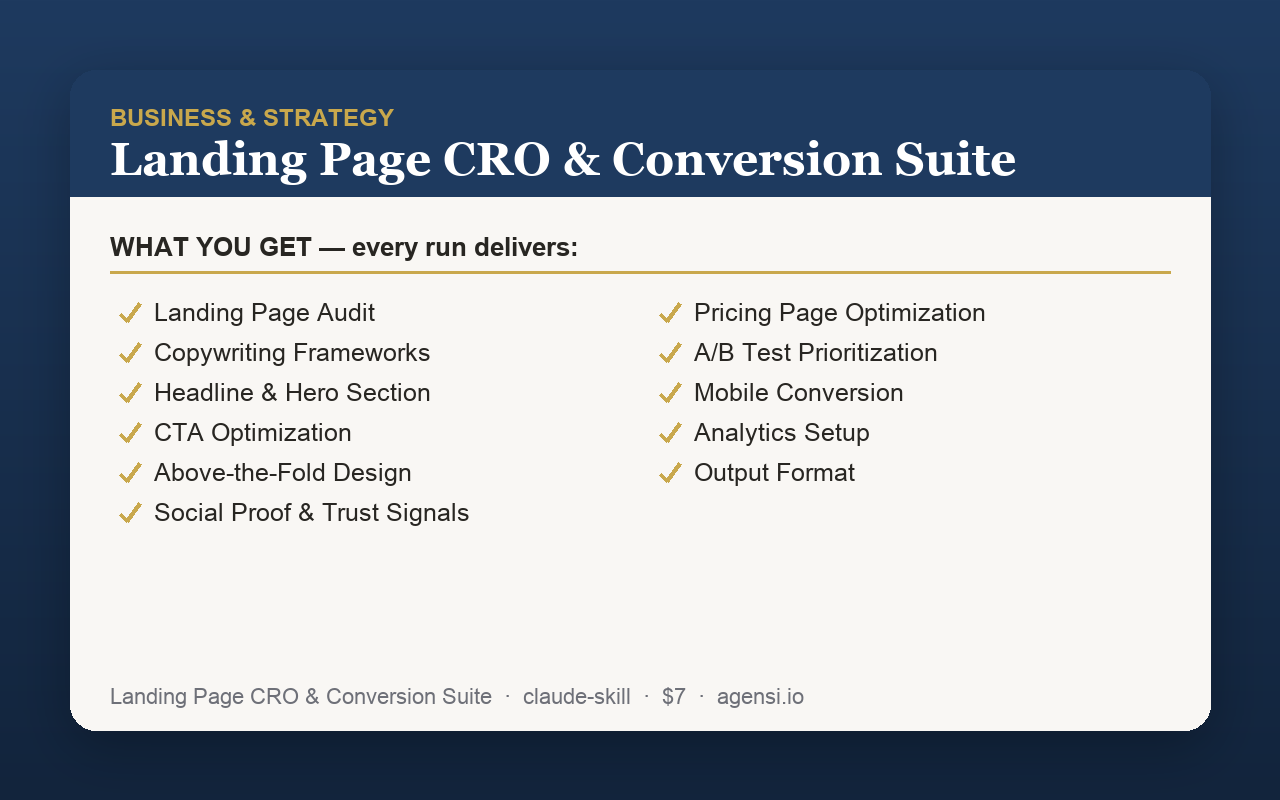 Landing Page CRO & Conversion Suite preview