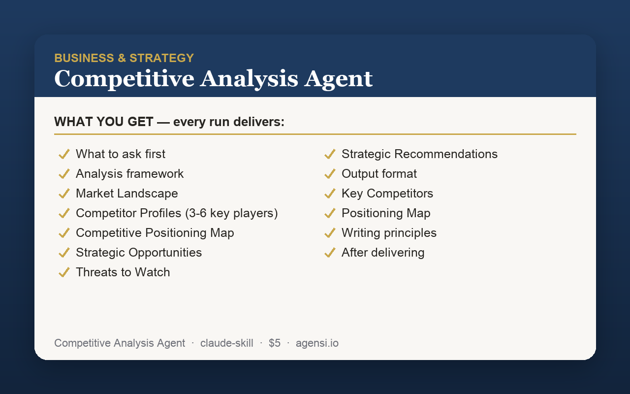 Competitive Analysis Agent preview