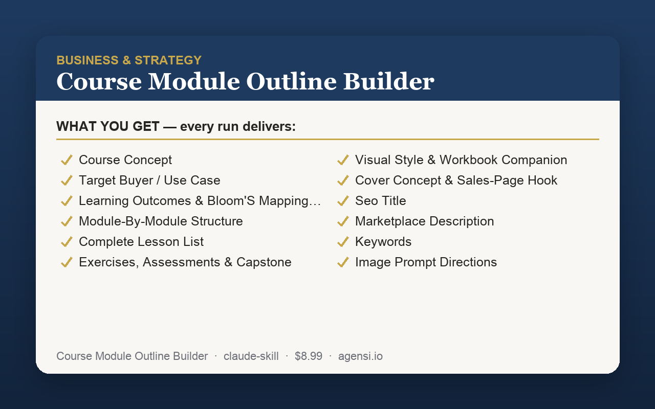 Course Module Outline Builder preview