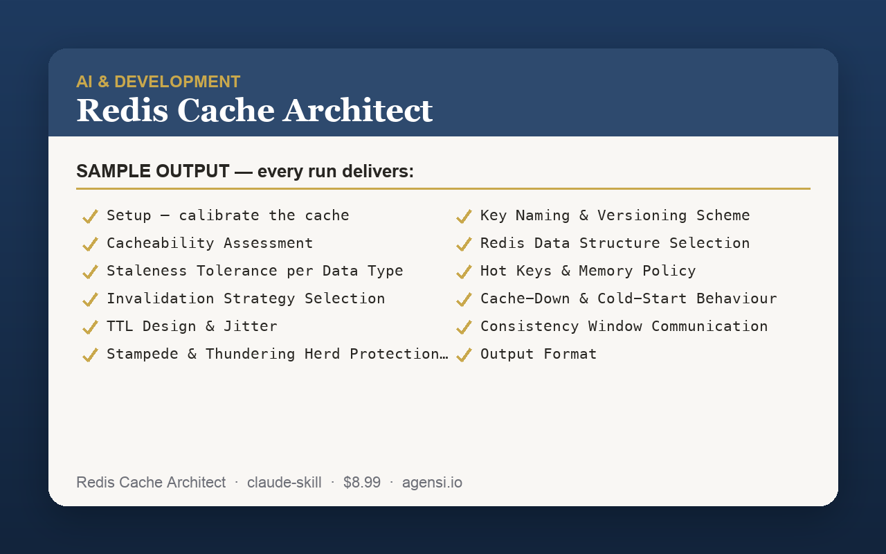 Redis Cache Architect preview