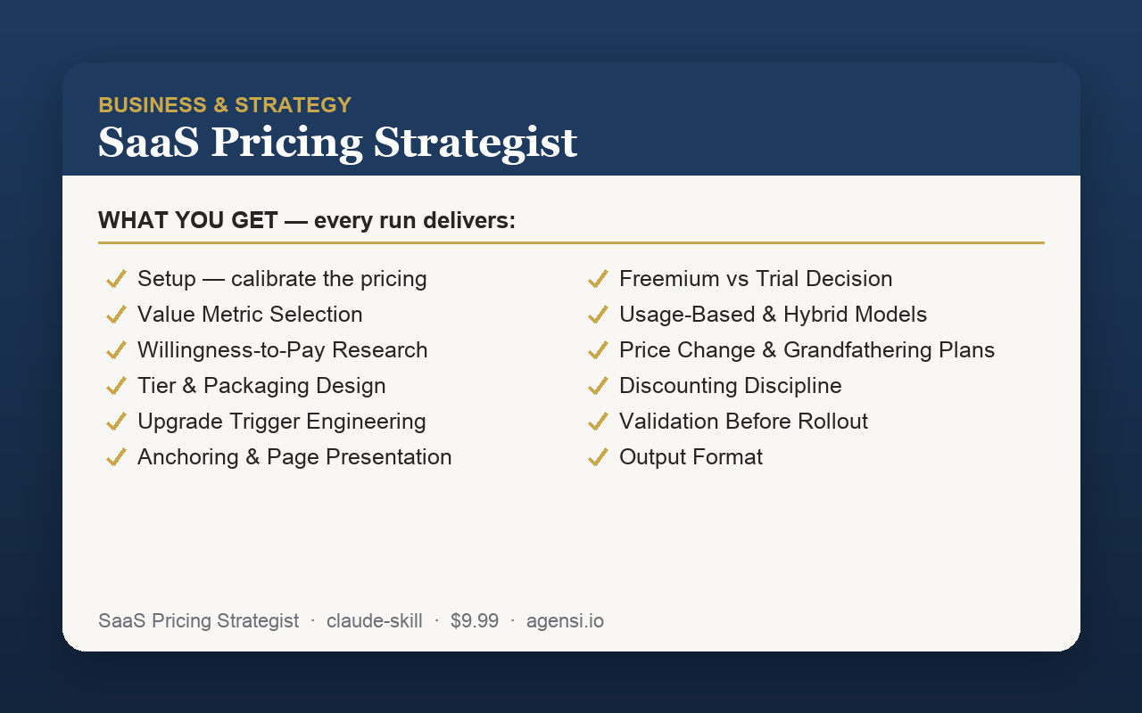 SaaS Pricing Strategist preview