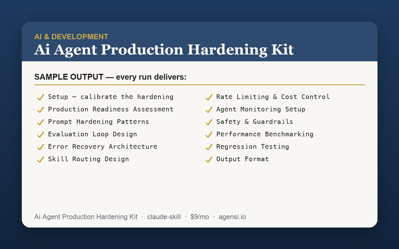 ai-agent-production-hardening-kit screenshot 2