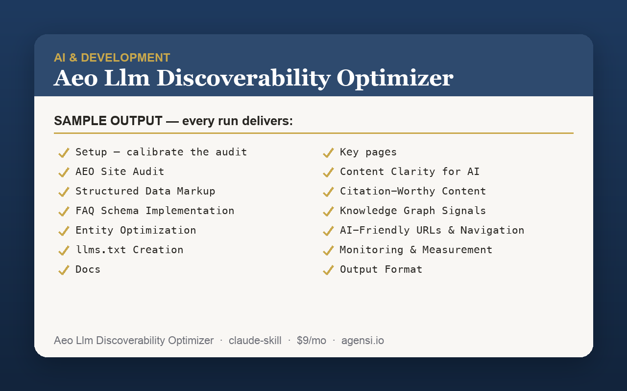 Aeo Llm Discoverability Optimizer preview