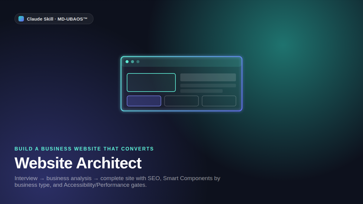 MD-UBAOS™ — Website Architect screenshot 2