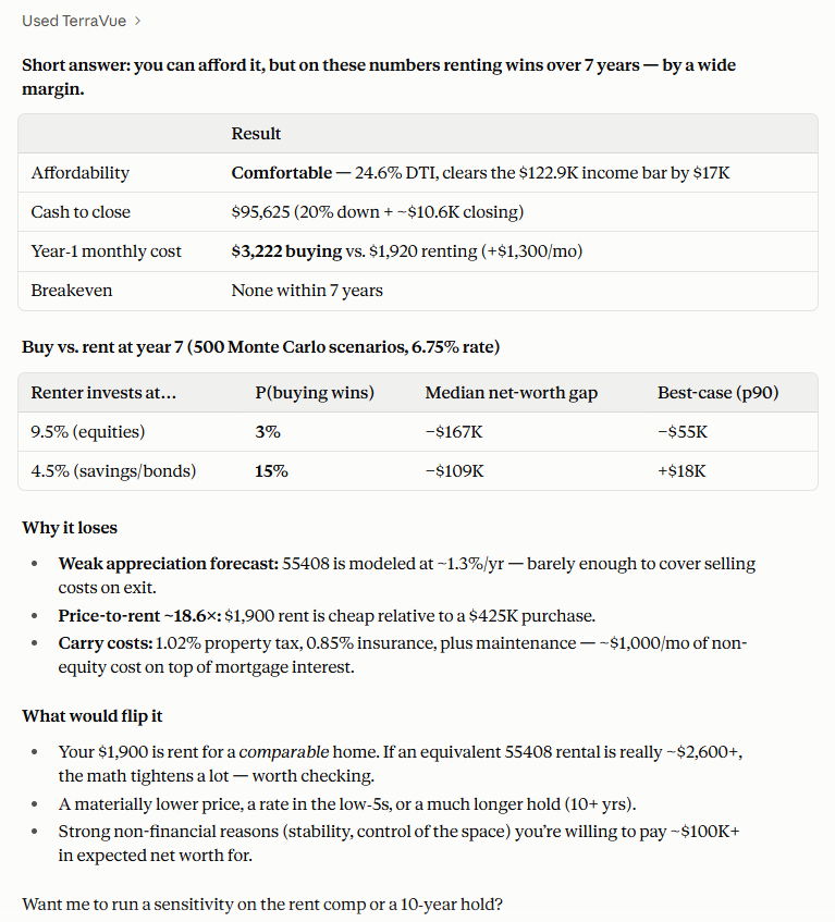TerraVue — US Property Analysis screenshot 1