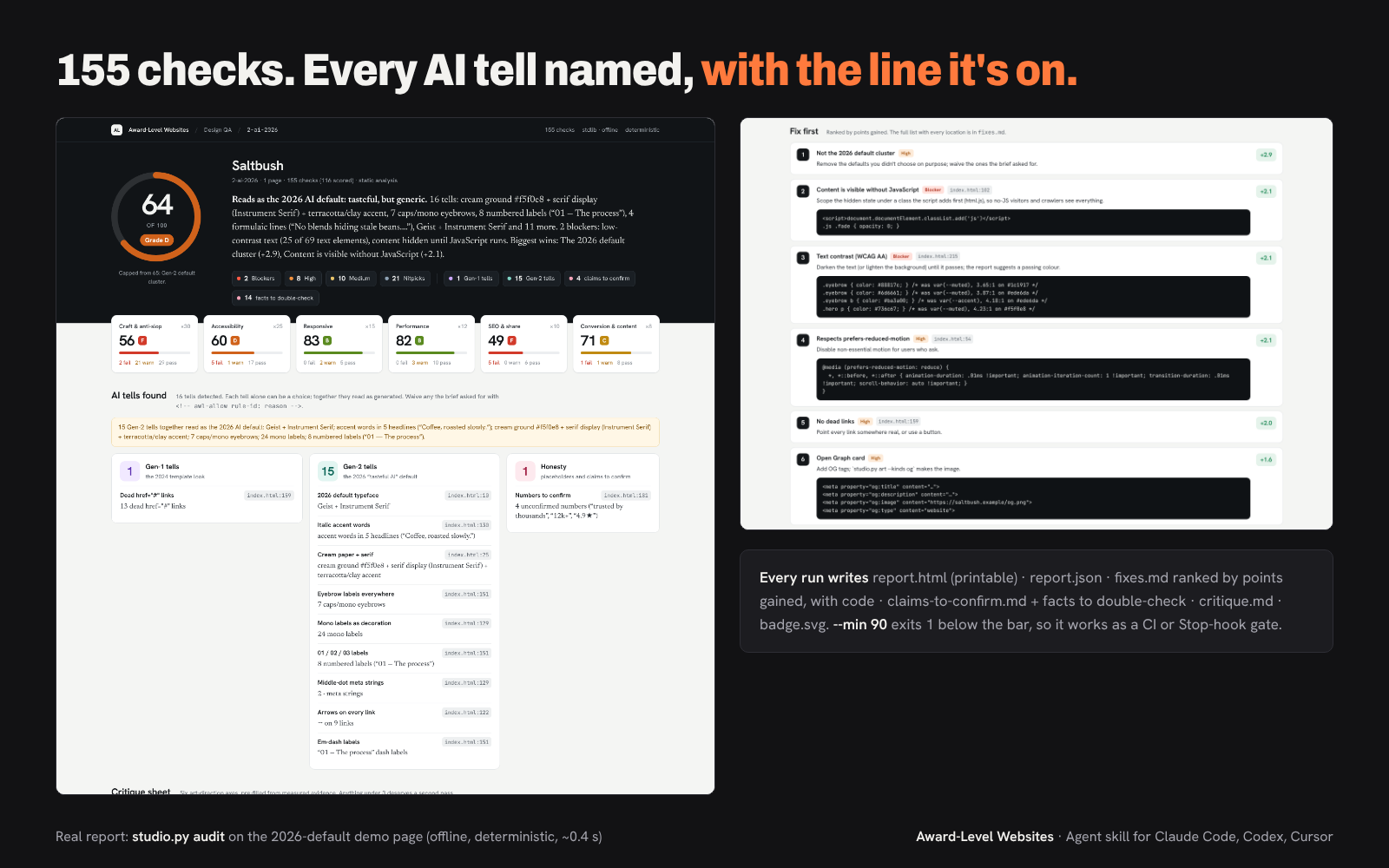 Award-Level Websites: Art Direction + Anti-Slop Design QA screenshot 3