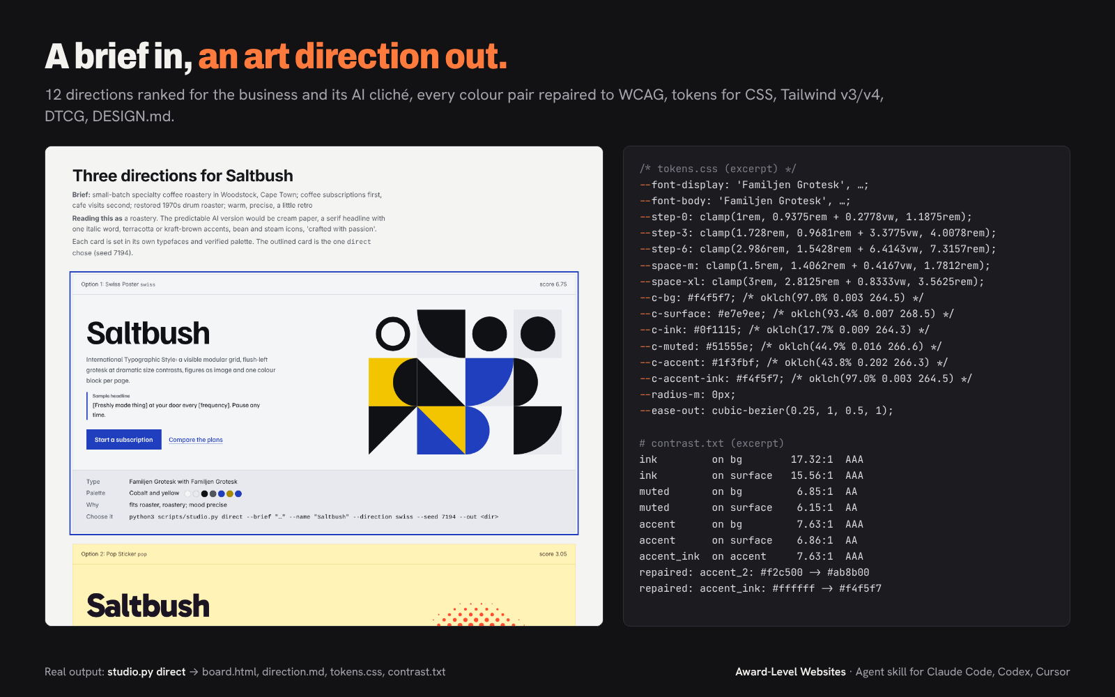 Award-Level Websites: Art Direction + Anti-Slop Design QA screenshot 4