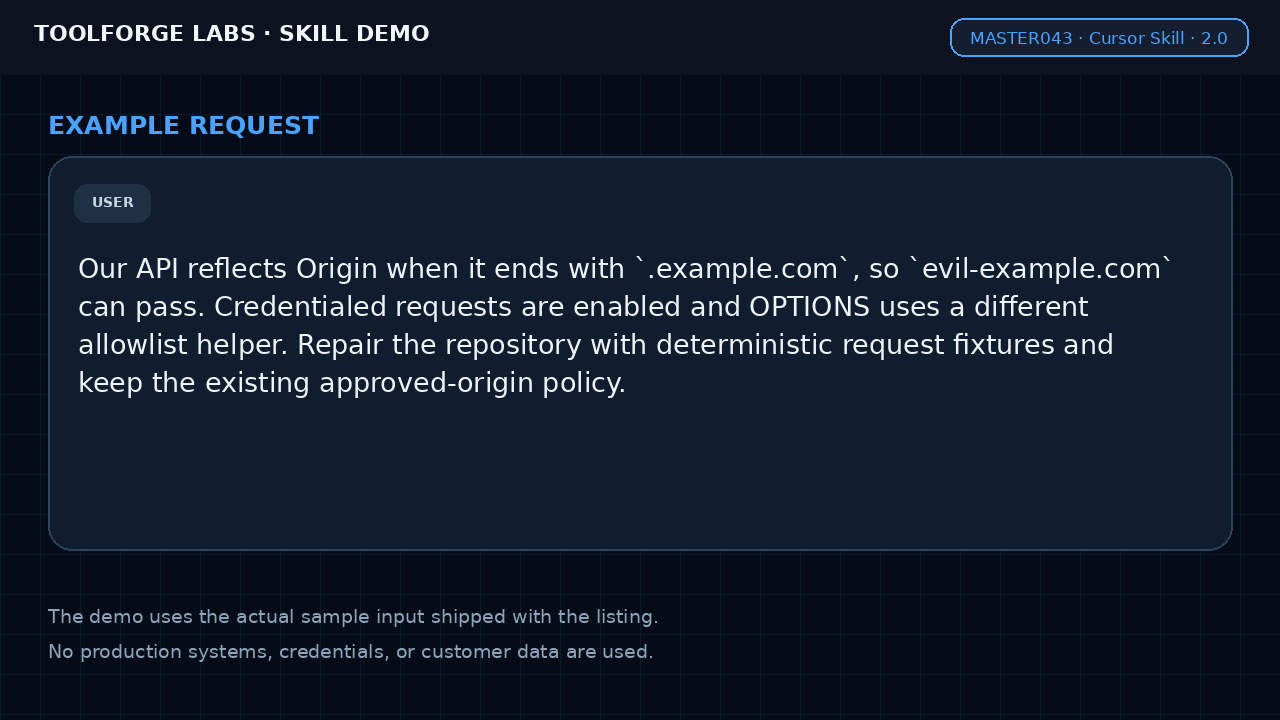 Repair CORS Origin Validation Bugs screenshot 2