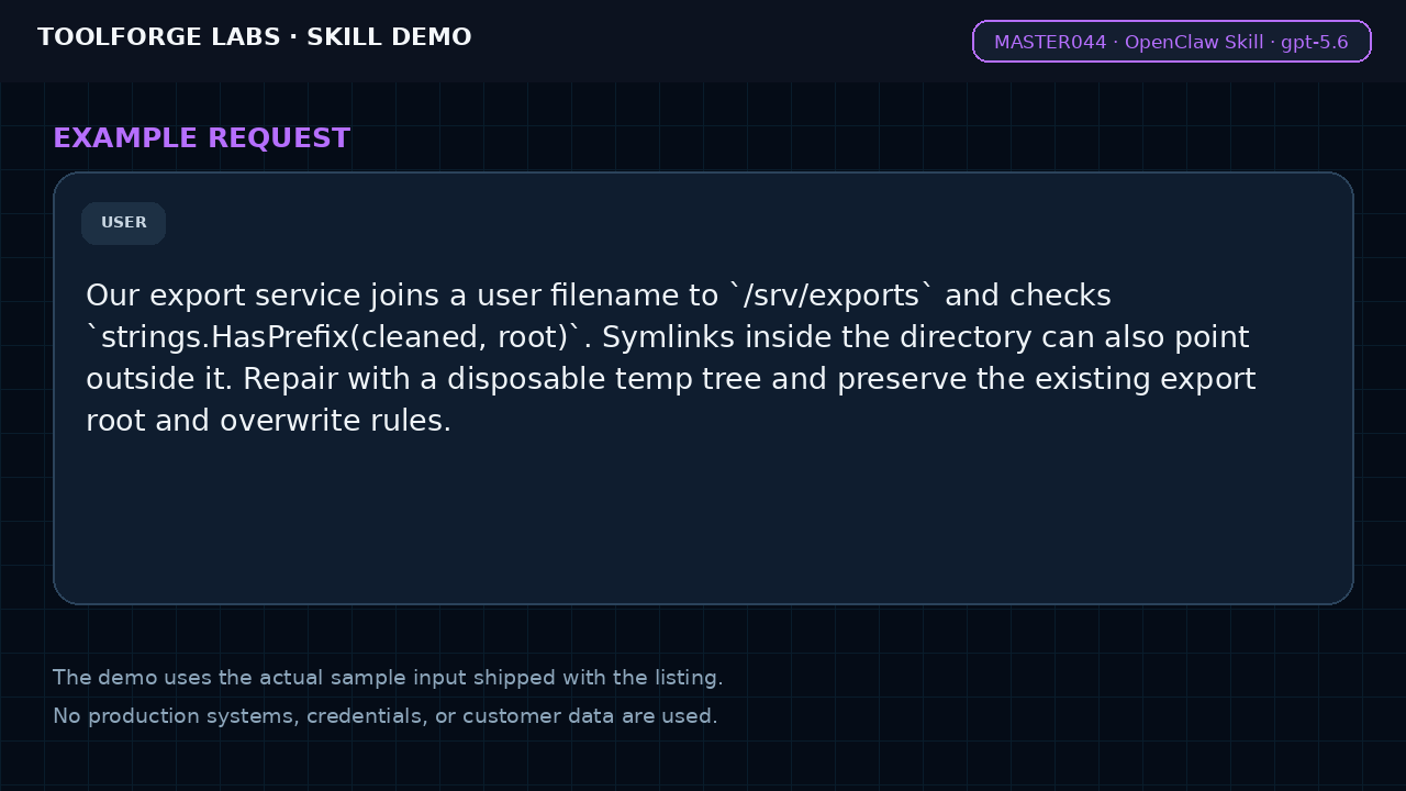 Repair Path Traversal & Symlink Escapes screenshot 2
