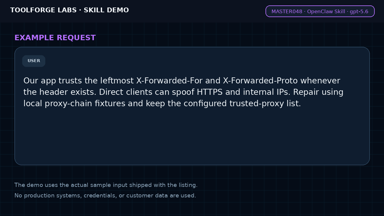 Repair Proxy Trust Header Bugs screenshot 2