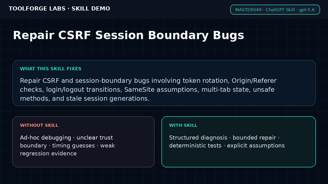 Repair CSRF Session Boundary Bugs screenshot 1
