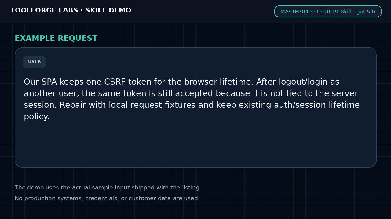 Repair CSRF Session Boundary Bugs screenshot 2