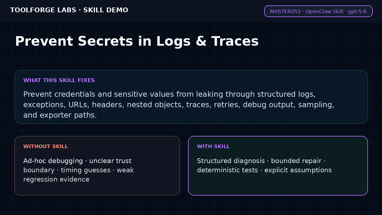 Prevent Secrets in Logs & Traces screenshot 1