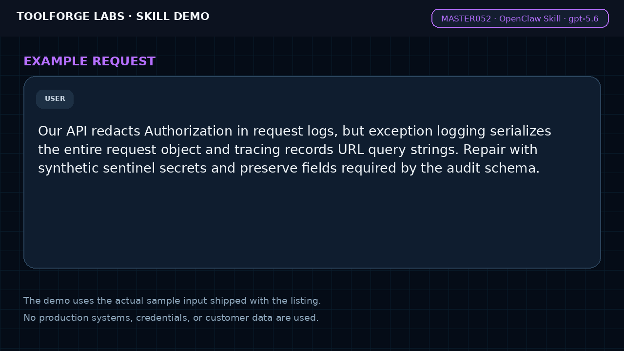 Prevent Secrets in Logs & Traces screenshot 2