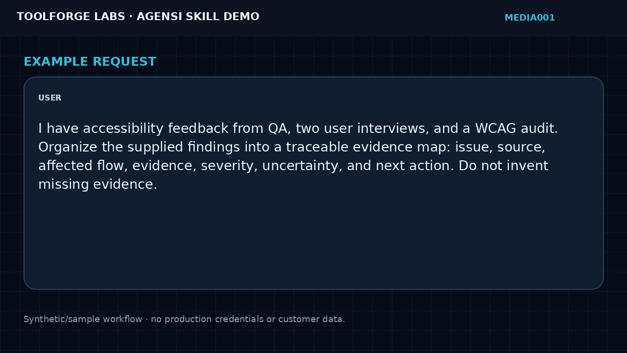 Accessibility Feedback Evidence Map screenshot 2