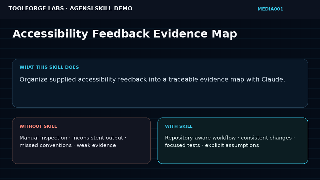 Accessibility Feedback Evidence Map screenshot 1
