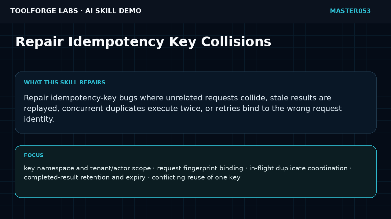Repair Idempotency Key Collisions screenshot 1