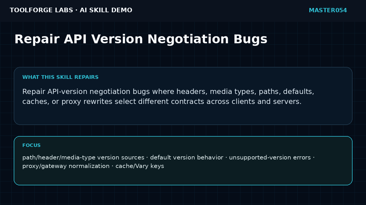 Repair API Version Negotiation Bugs screenshot 1