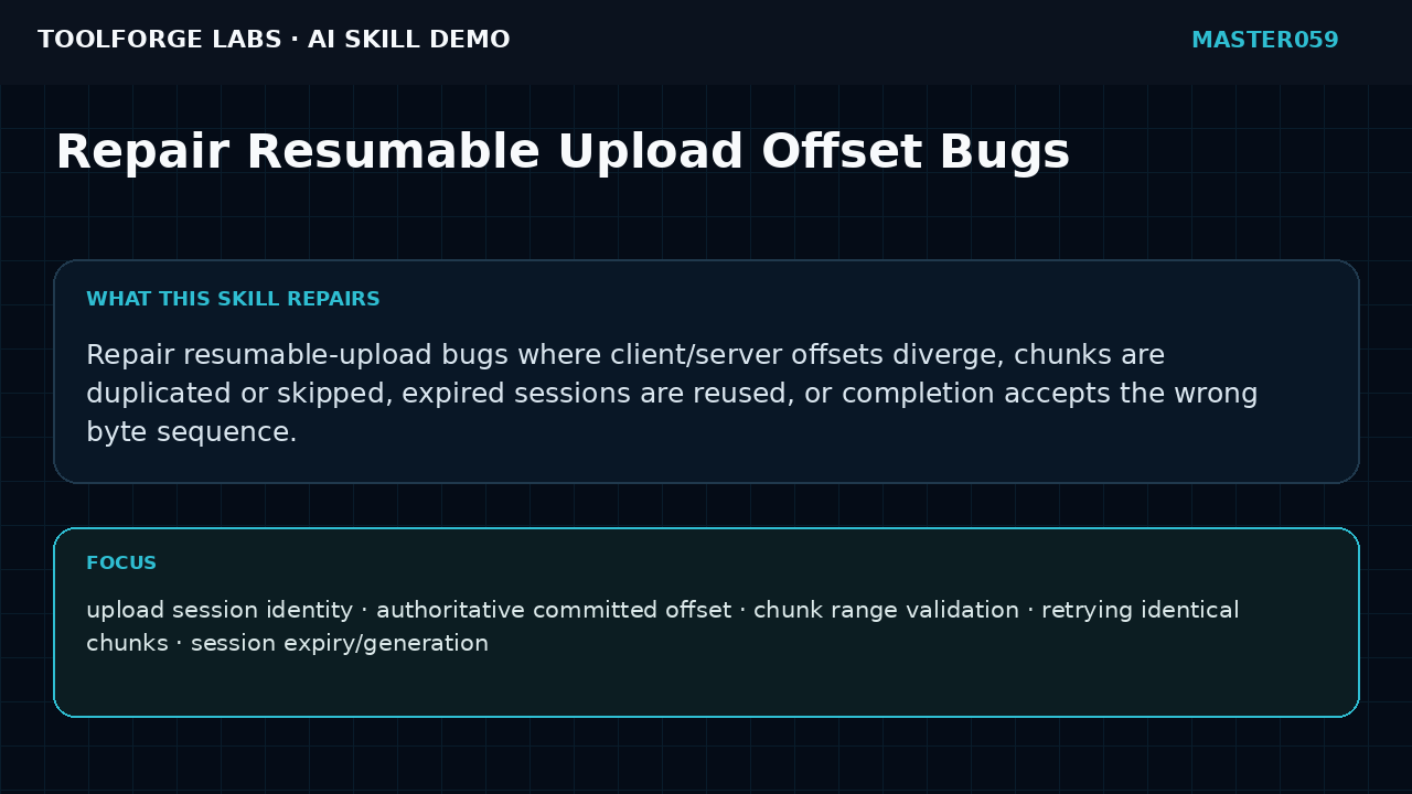 Repair Resumable Upload Offset Bugs screenshot 1