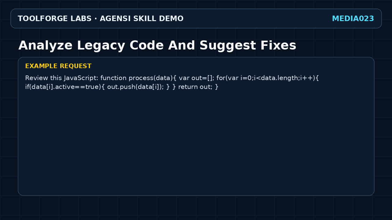 Analyze Legacy Code And Suggest Fixes screenshot 2