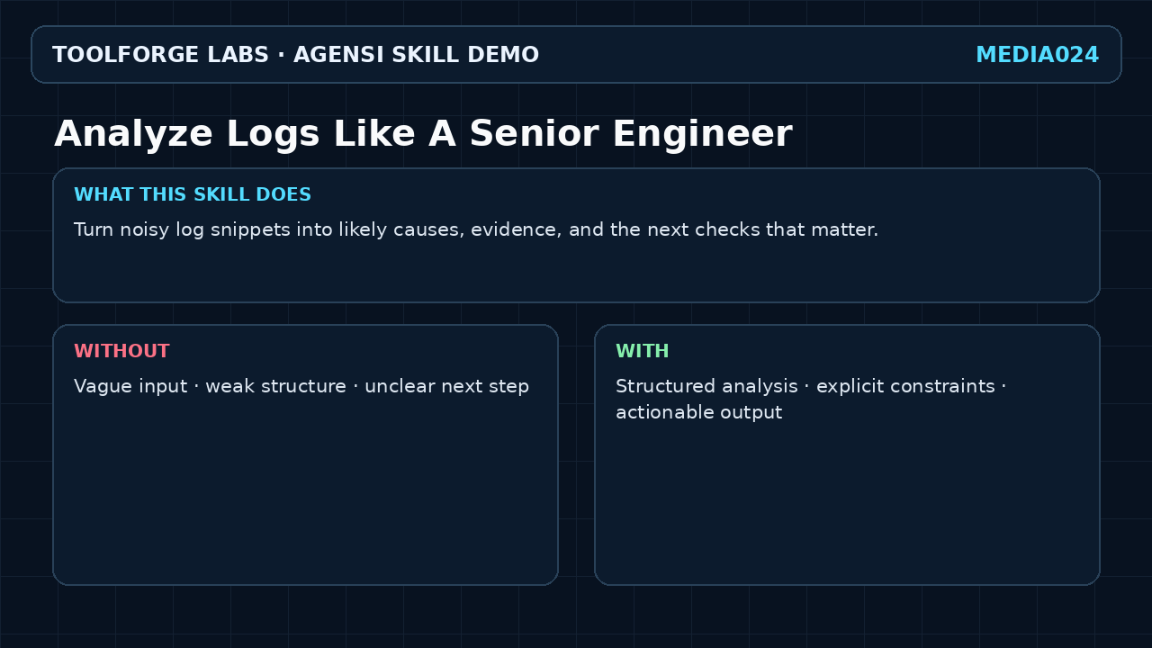 Analyze Logs Like A Senior Engineer screenshot 1
