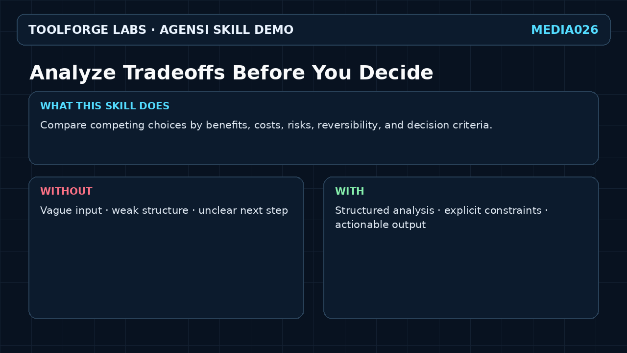 Analyze Tradeoffs Before You Decide screenshot 1