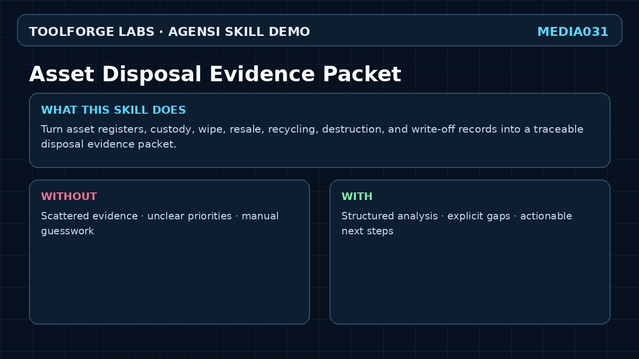 Asset Disposal Evidence Packet screenshot 1