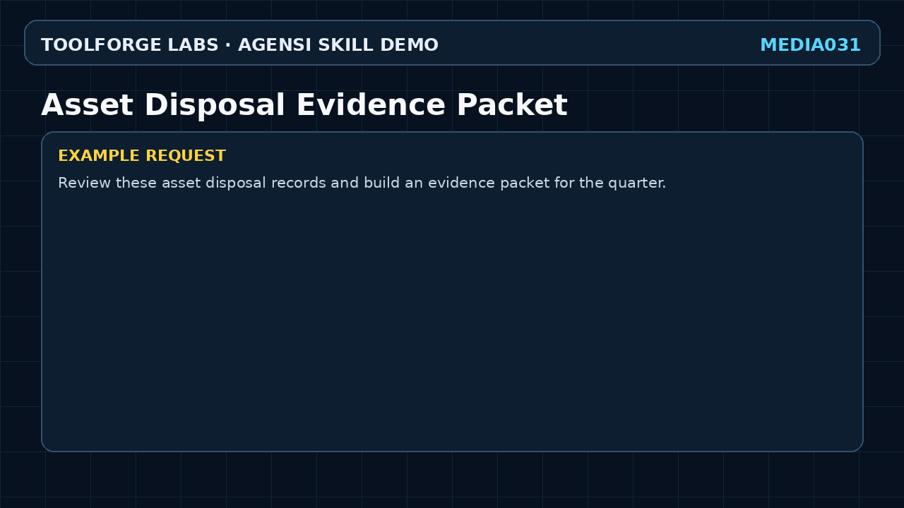 Asset Disposal Evidence Packet screenshot 2