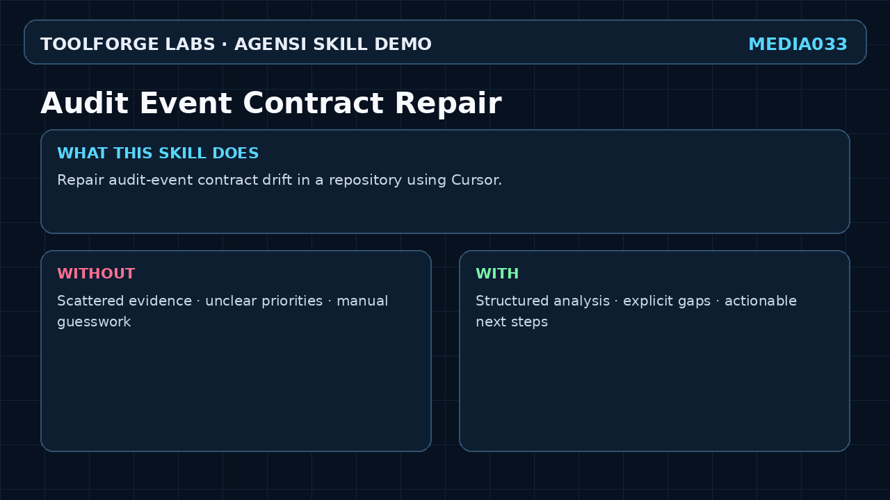 Audit Event Contract Repair screenshot 1